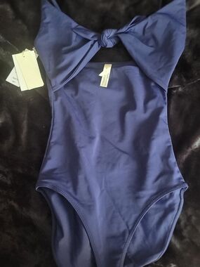 Wilfred Kids Blue One-Piece Swimsuit with Front Knot